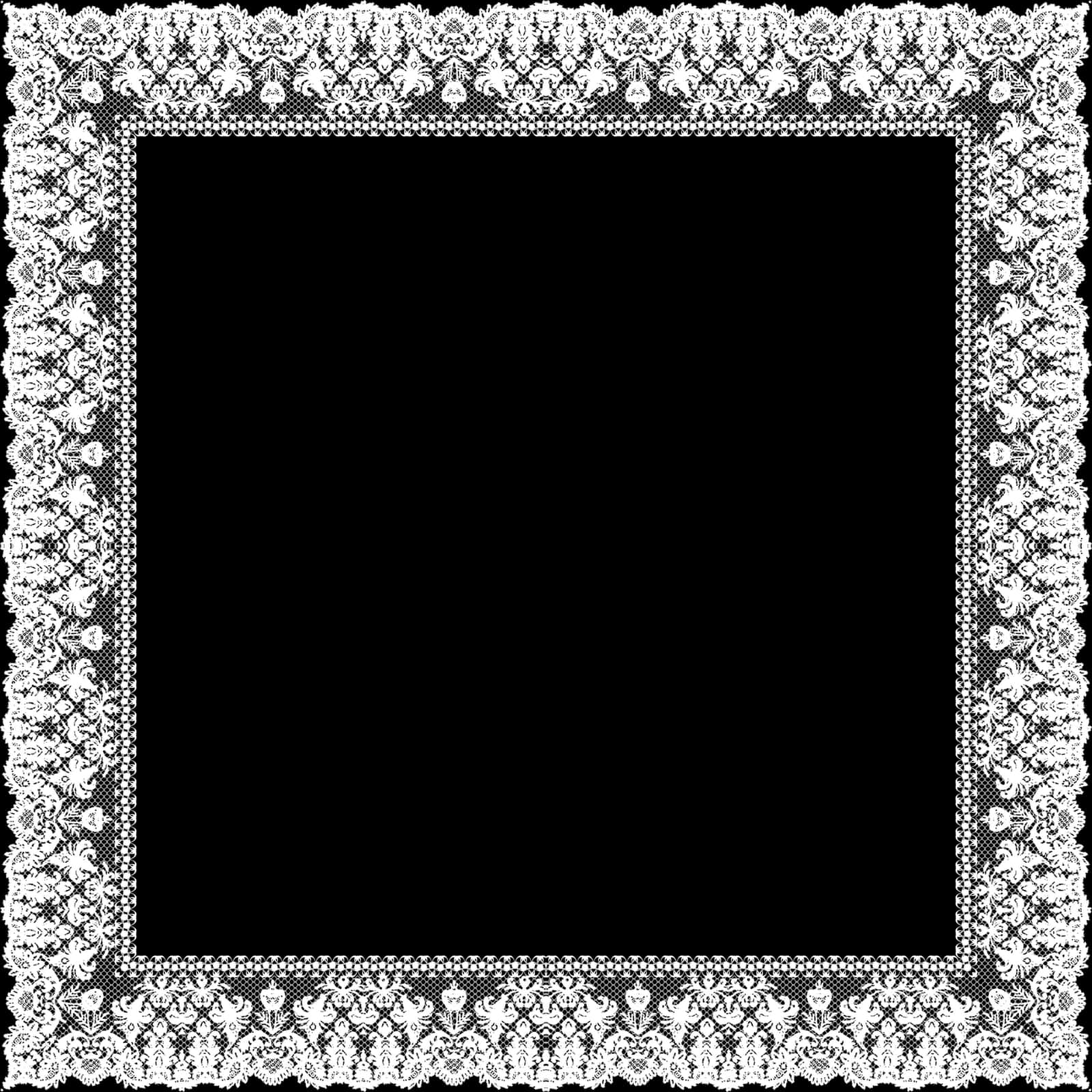 Elegant Lace Border Frame PNG Image