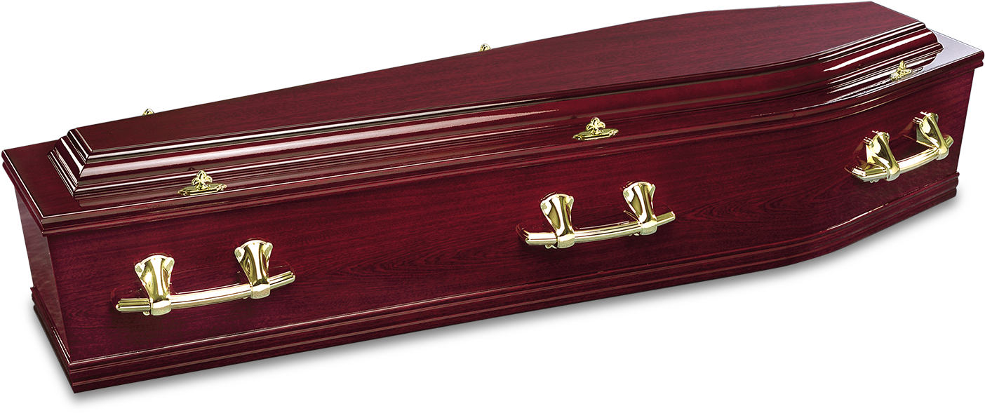 Elegant Mahogany Casket PNG Image