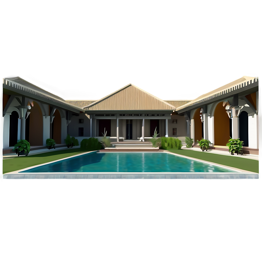 Elegant Mansion Courtyard Png Njb94 PNG Image