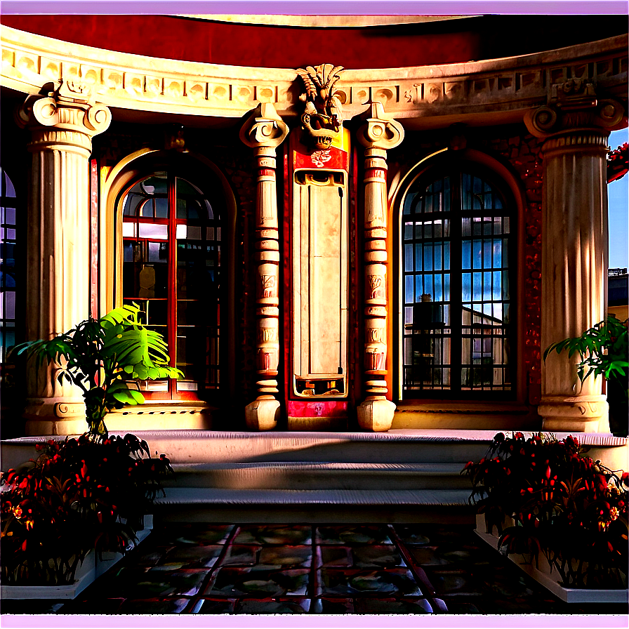 Elegant Mansion Courtyard Png Qjc PNG Image