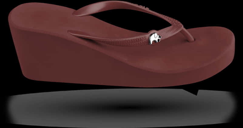 Elegant Maroon Wedge Chappal PNG Image