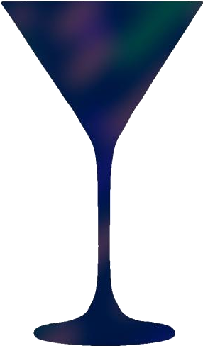 Elegant Martini Glass Silhouette PNG Image