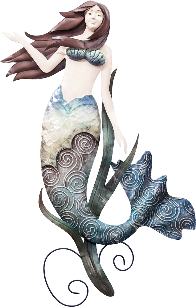 Elegant Mermaid Metal Wall Art PNG Image