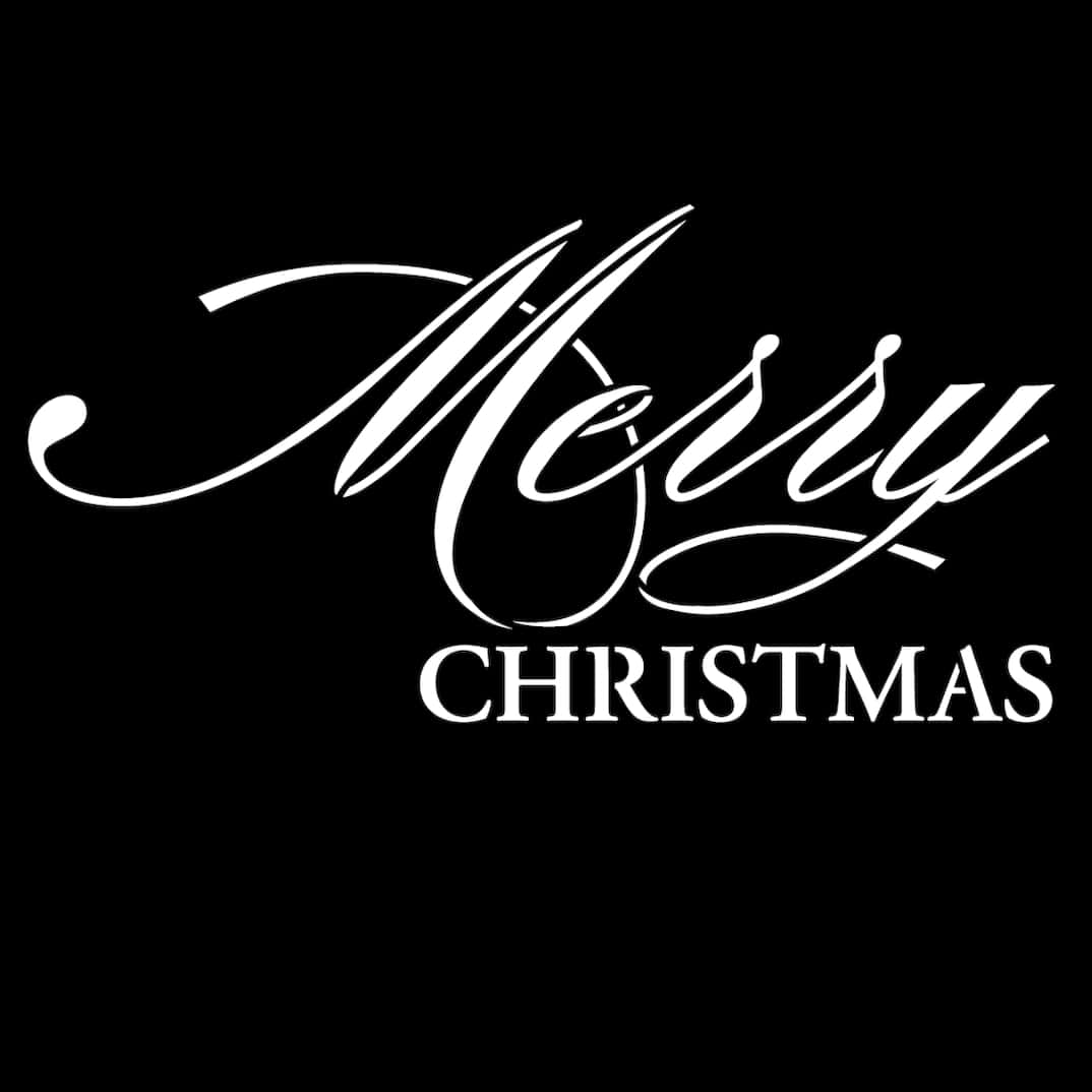 Elegant Merry Christmas Calligraphy PNG Image