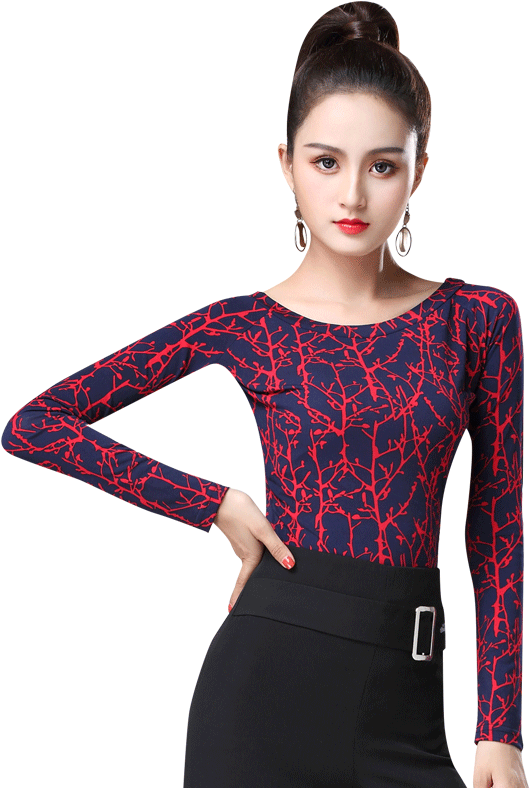 Elegant Modelin Blueand Black Outfit PNG Image