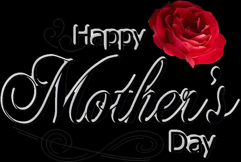 Elegant Mothers Day Greetingwith Red Rose PNG Image