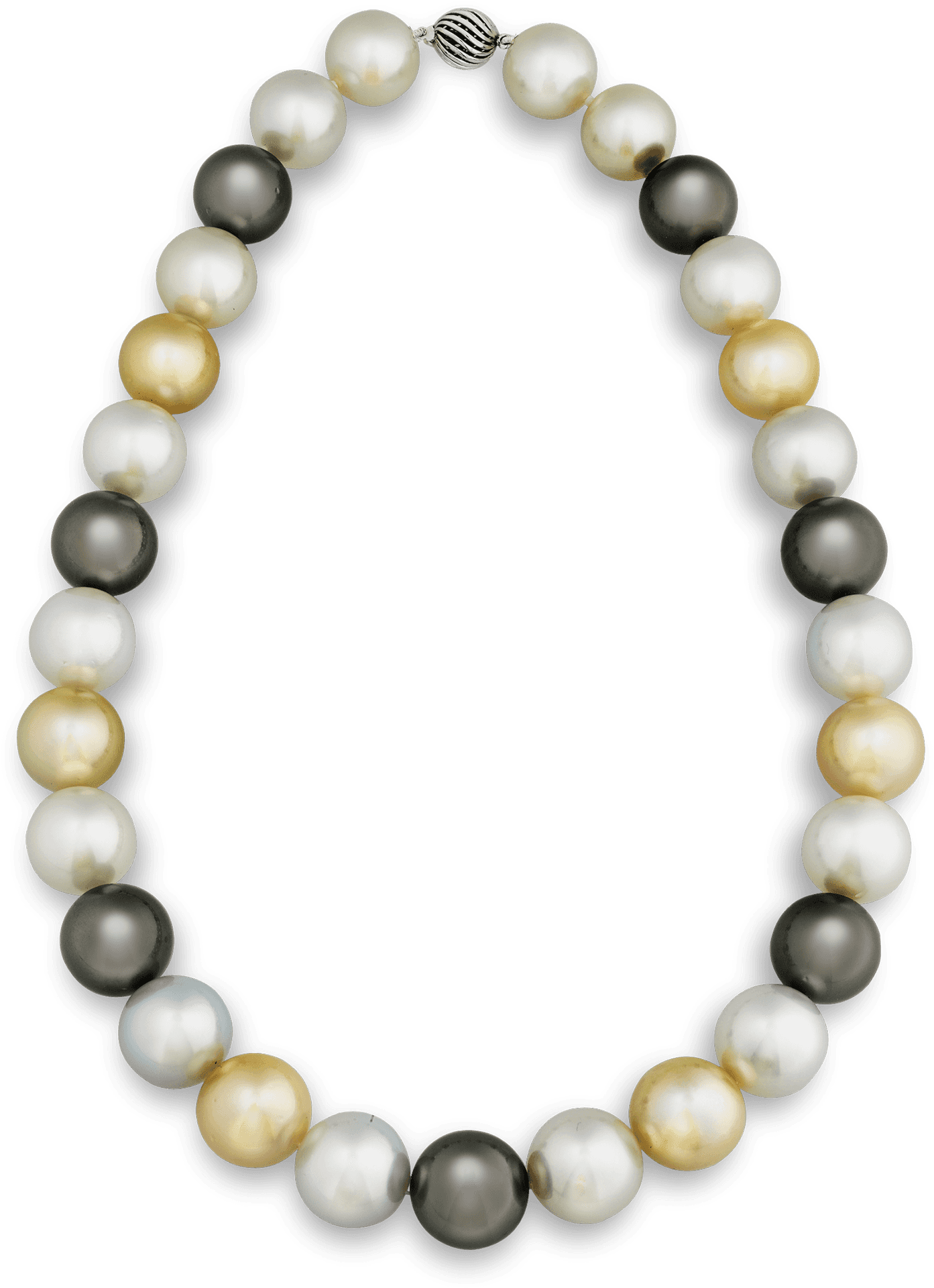 Elegant Multi Colored Pearl Necklace PNG Image