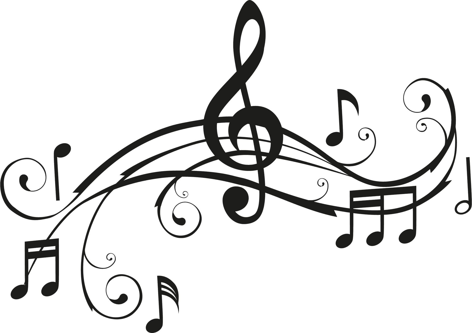 Elegant Musical Notes Design PNG Image