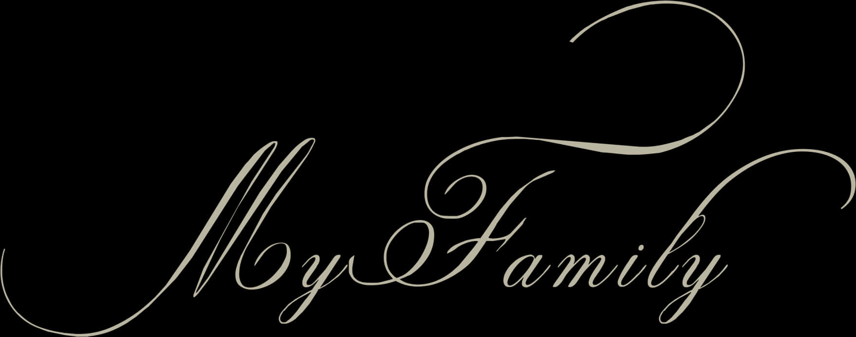 Elegant My Family Script PNG Image