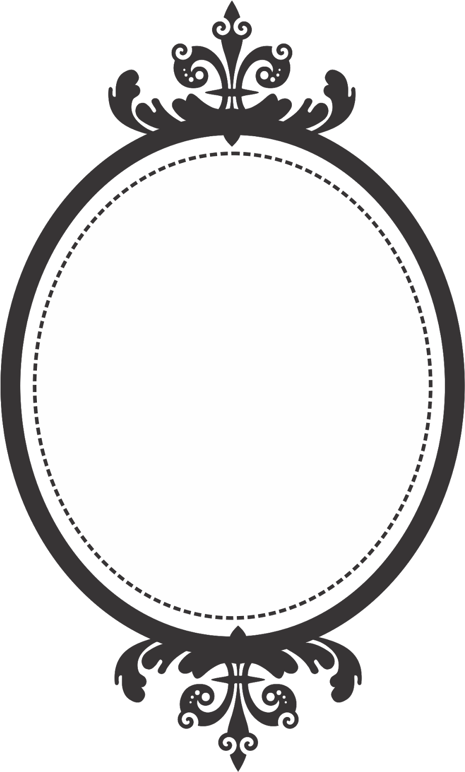 Elegant Oval Frame Design PNG Image