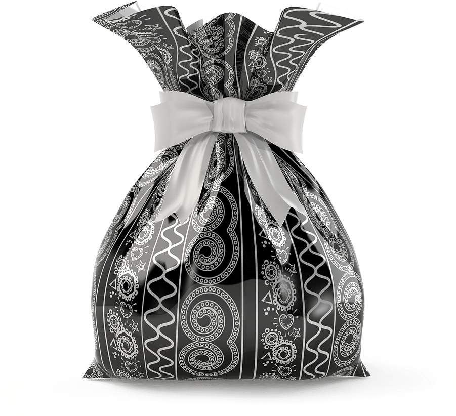 Elegant Paisley Pattern Gift Bag PNG Image