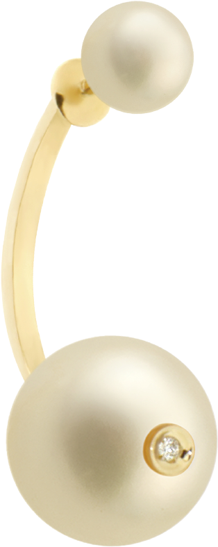 Elegant Pearl Belly Button Ring PNG Image