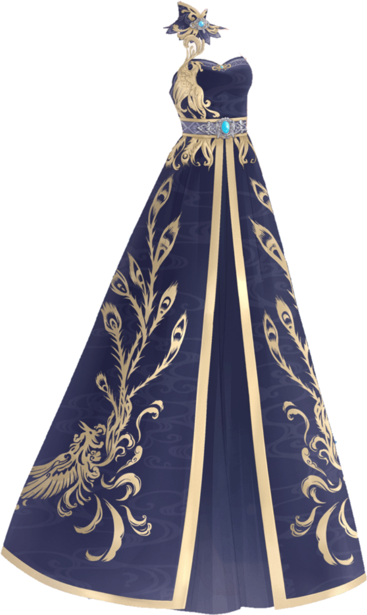 Elegant Phoenix Gown Design PNG Image