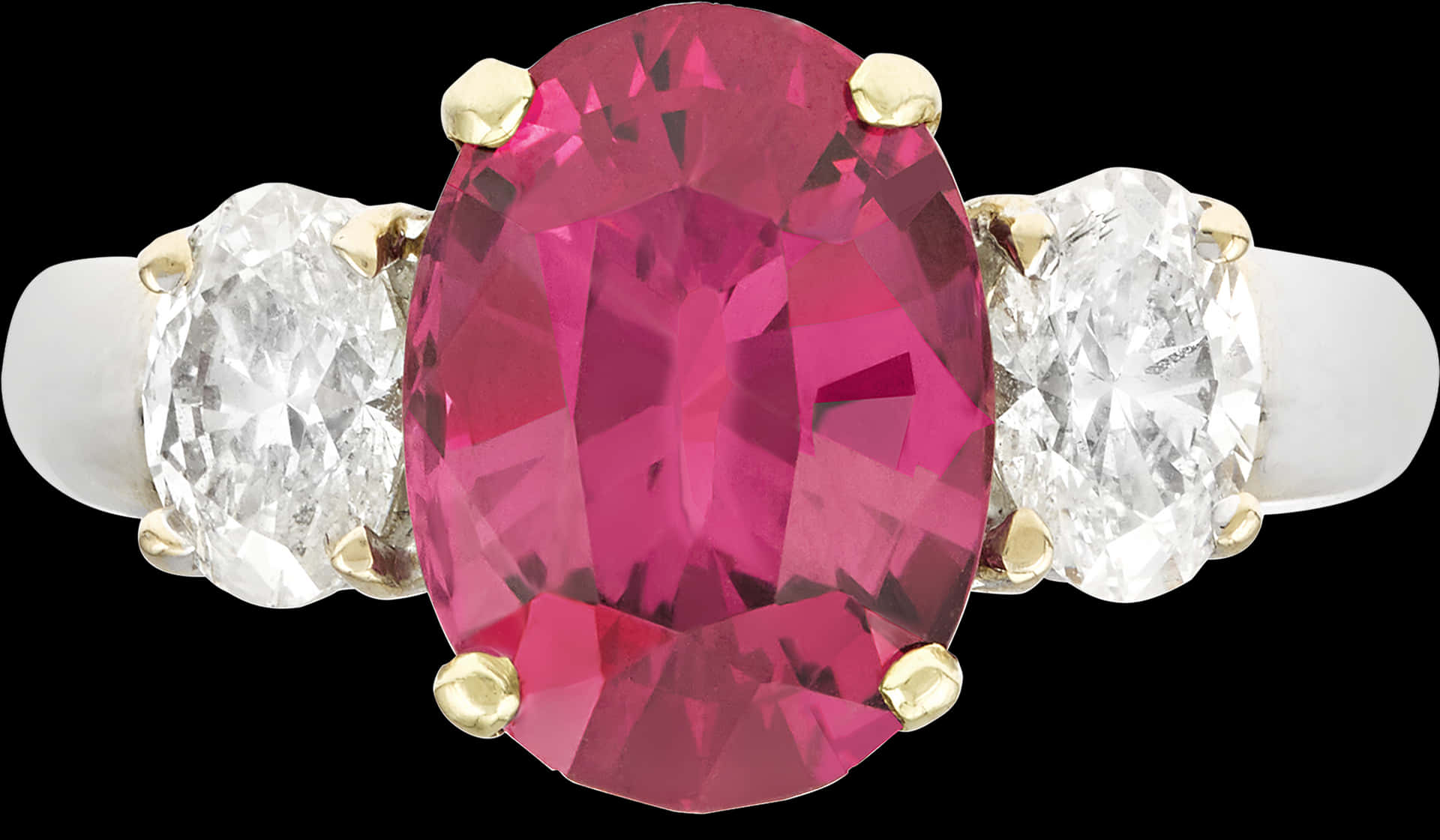 Elegant Pink Gemstone Ringwith Diamonds PNG Image