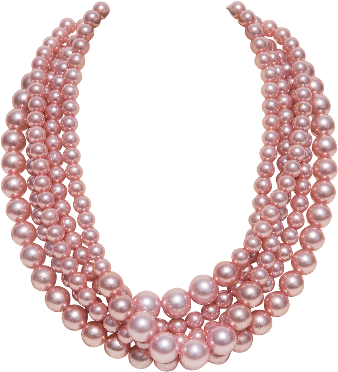 Elegant Pink Pearl Necklace PNG Image