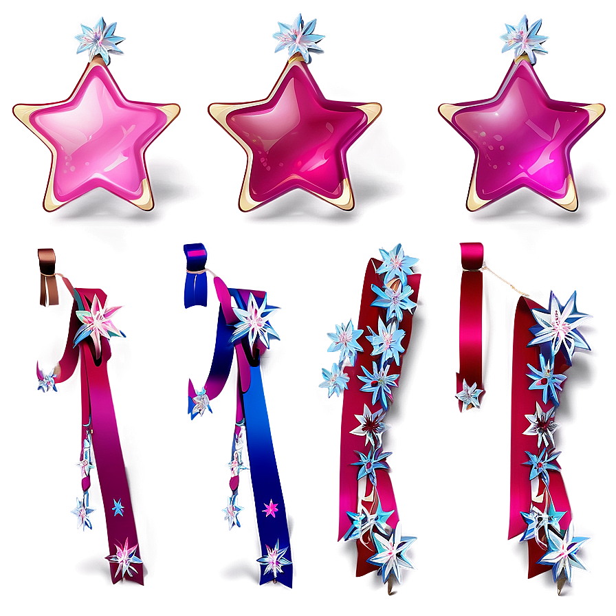 Elegant Pink Stars Png Lbb37 PNG Image