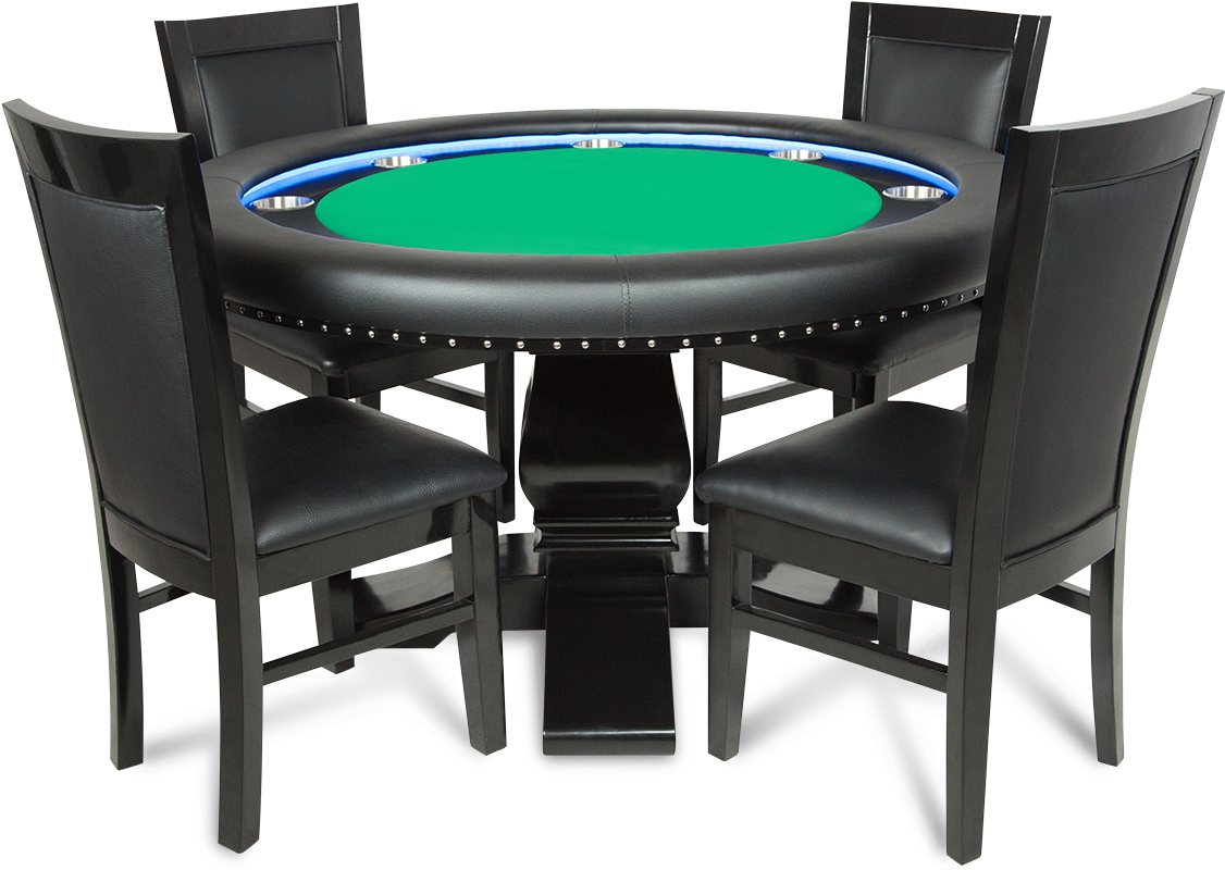 Elegant Poker Table Setup PNG Image