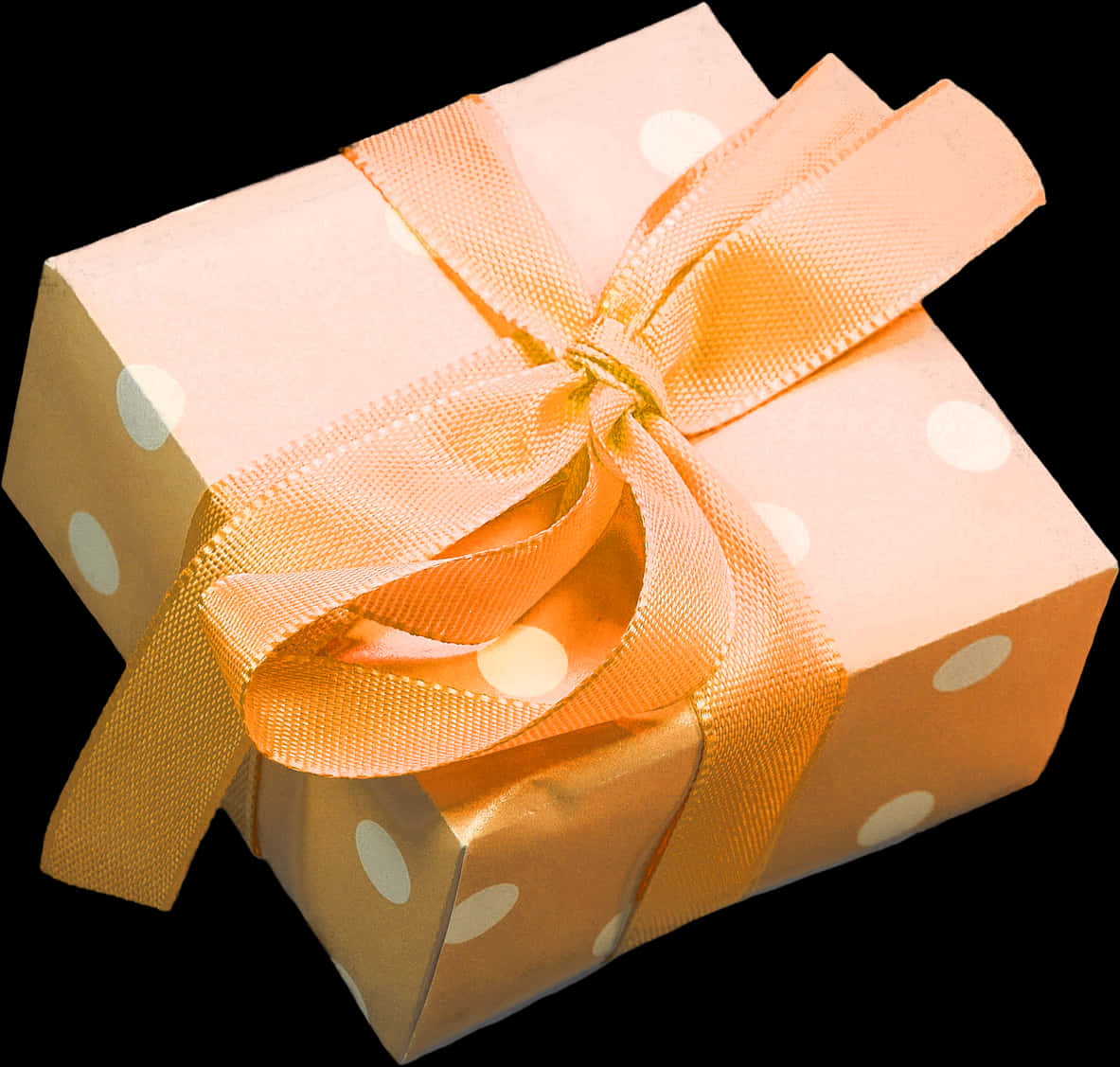 Elegant Polka Dot Gift Box PNG Image