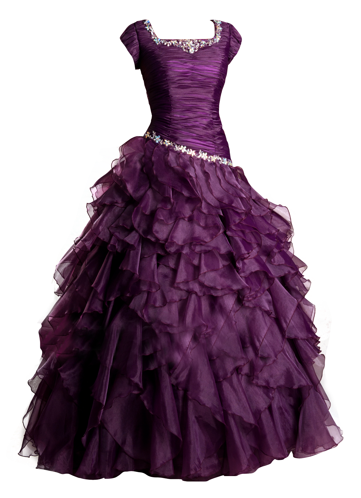 Elegant Purple Ball Gown PNG Image