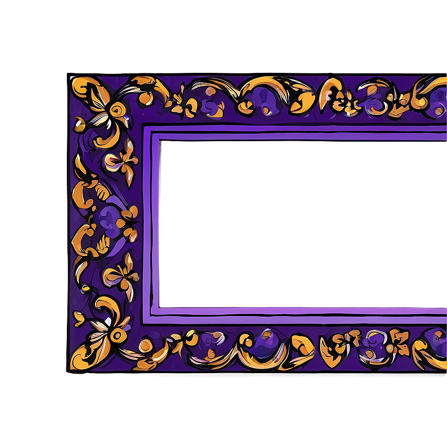 Elegant Purple Border Png Kvk PNG Image