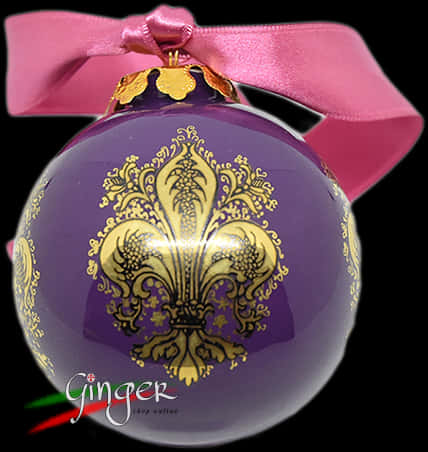 Elegant Purple Christmas Ornamentwith Gold Design PNG Image