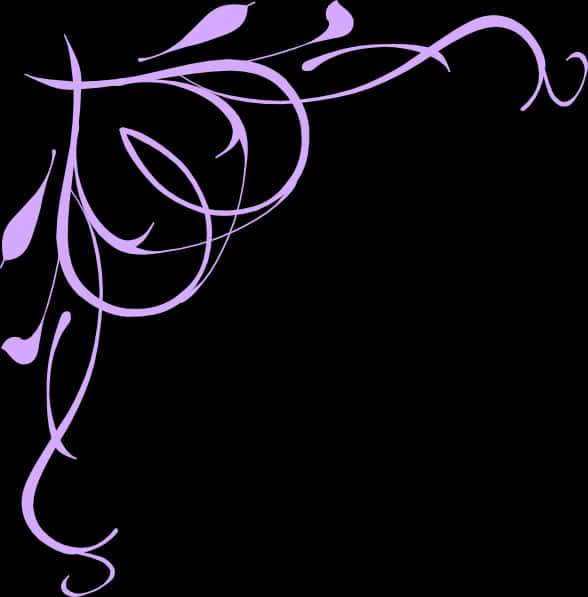 Elegant Purple Floral Wedding Border Design PNG Image