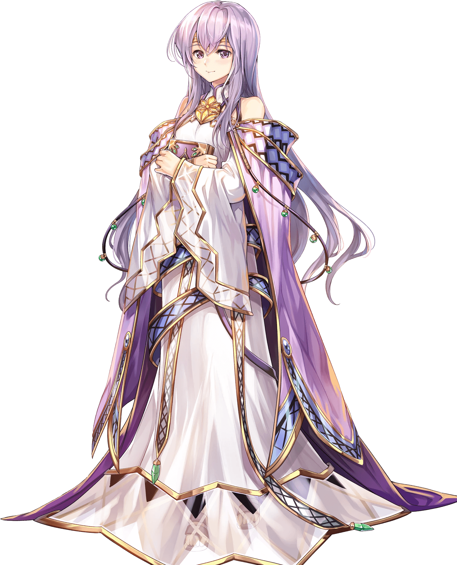 Elegant Purple Haired Anime Princess PNG Image