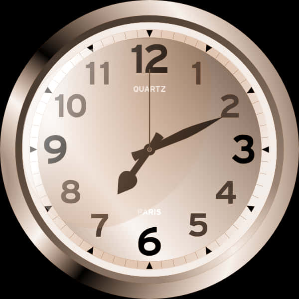 Elegant Quartz Wall Clock PNG Image