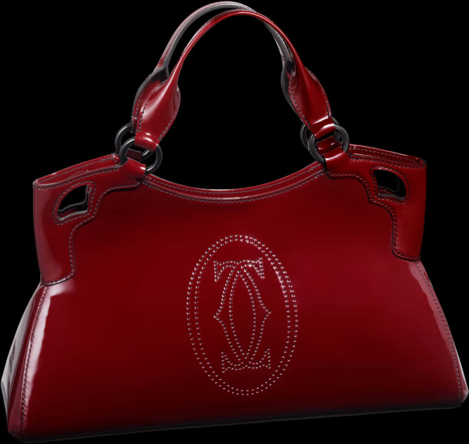 Elegant Red Designer Handbag PNG Image