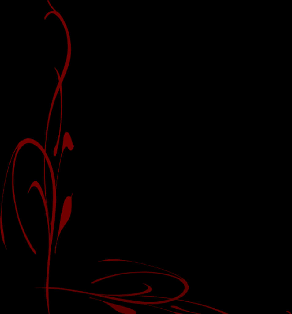 Elegant Red Floral Page Border PNG Image