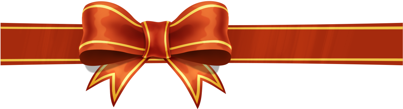 Elegant Red Gift Ribbon Bow PNG Image