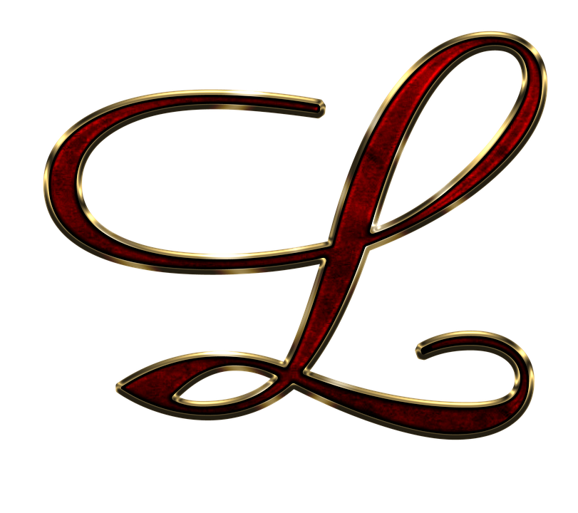 Elegant Red Letter L PNG Image