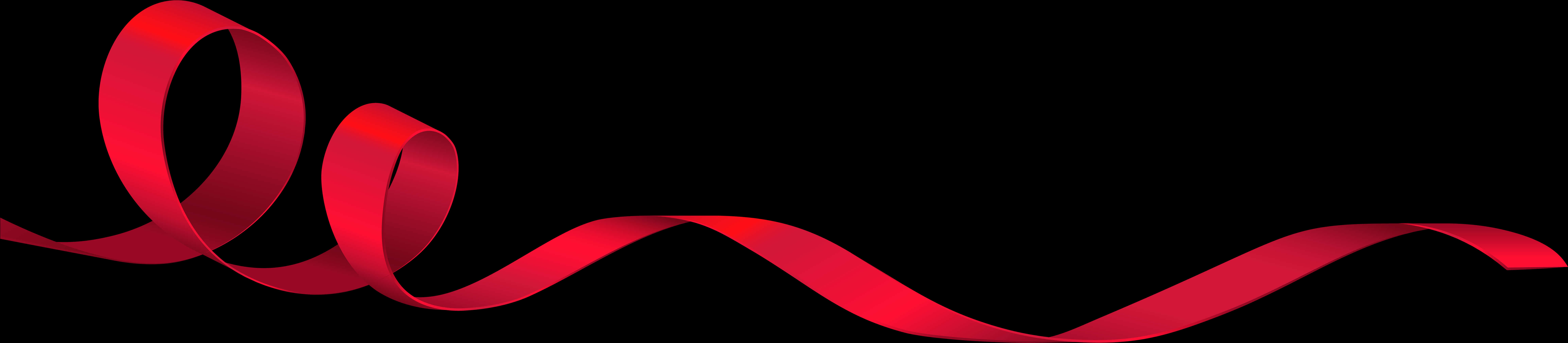 Elegant Red Ribbon Wave PNG Image