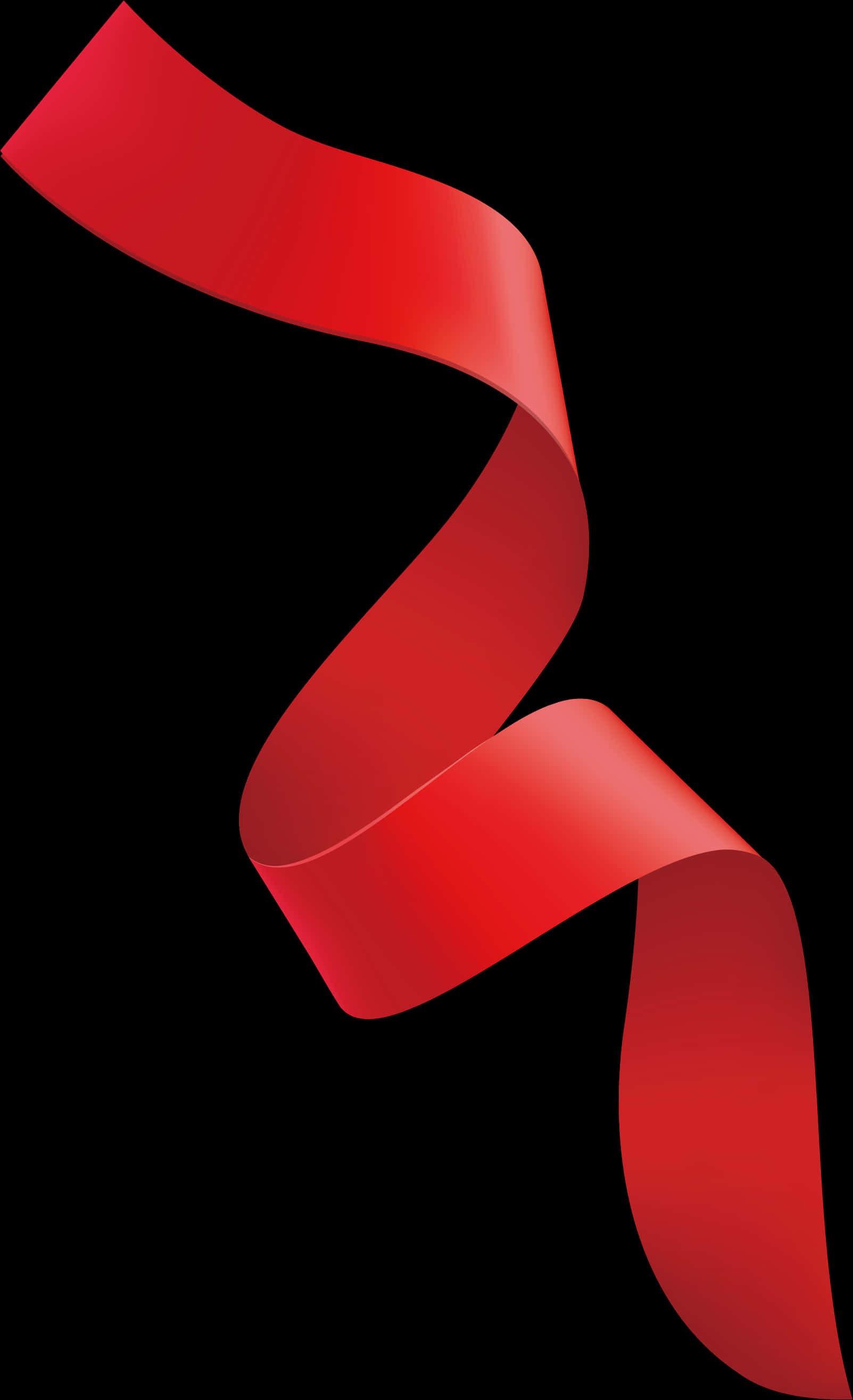 Elegant Red Ribbonon Black Background PNG Image