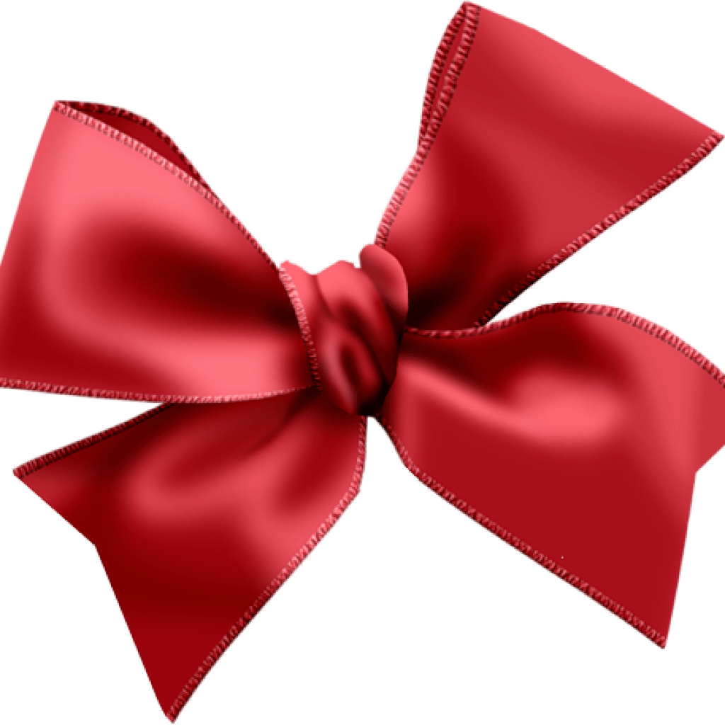 Elegant Red Satin Bow PNG Image