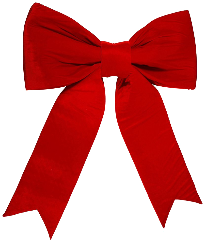 Elegant Red Satin Bow PNG Image