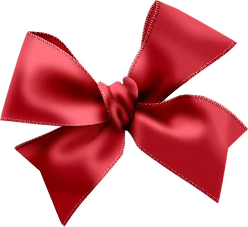 Elegant Red Satin Bow PNG Image