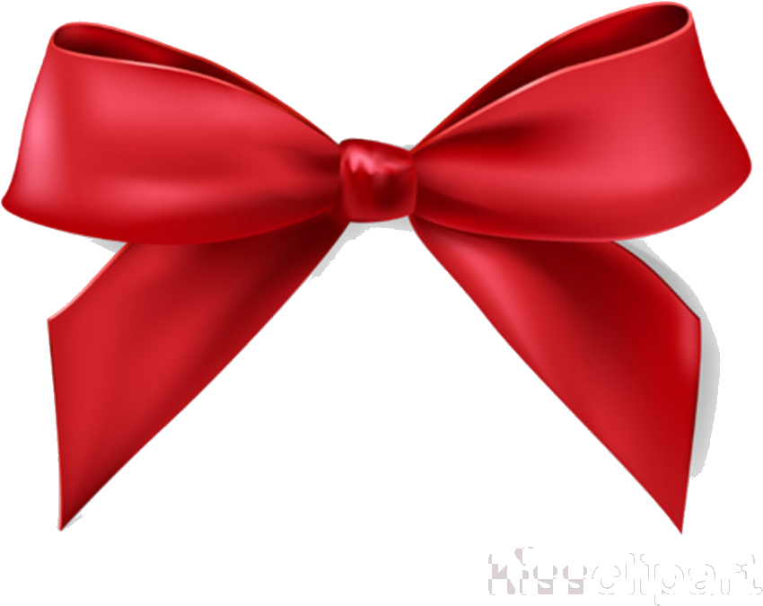 Elegant Red Satin Bow PNG Image