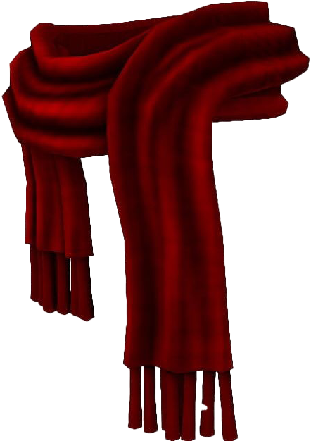 Elegant Red Scarf Isolated PNG Image