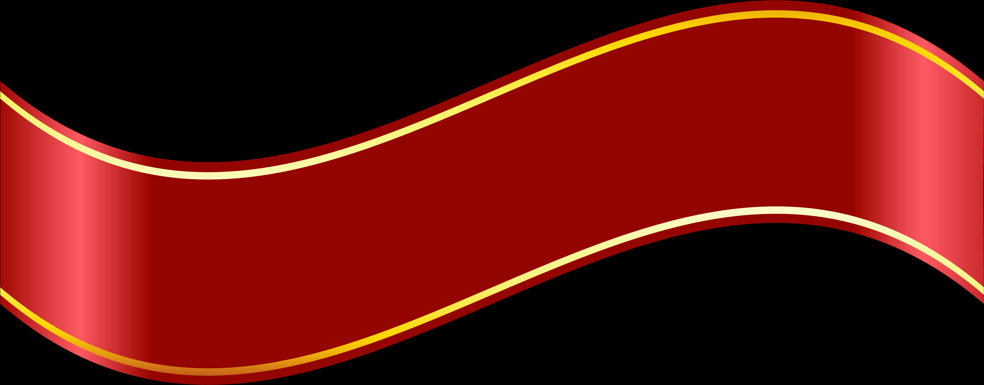 Elegant Redand Gold Banner PNG Image