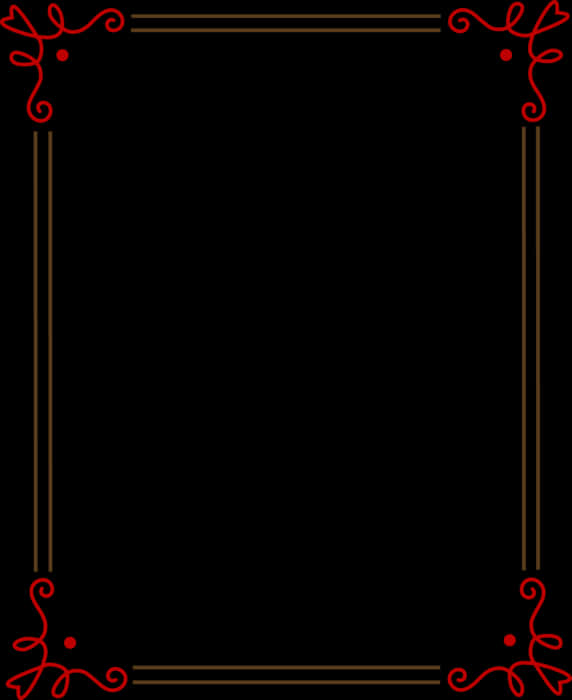 Elegant Redand Gold Frame PNG Image