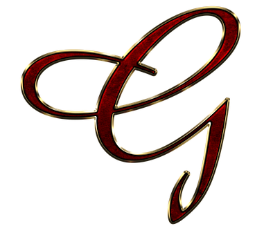 Elegant Redand Gold Letter G PNG Image