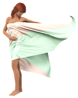 Elegant Redhead Animated Figure PNG Image