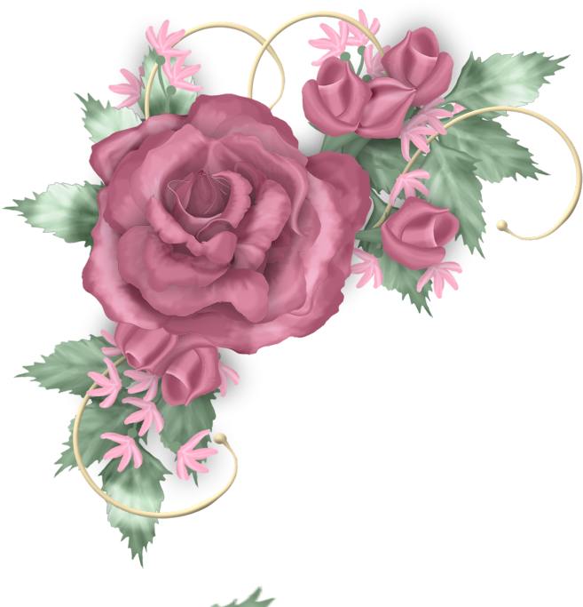 Elegant_ Rose_ Corner_ Border_ Design PNG Image