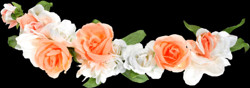 Elegant Rose Flower Arrangementon Black PNG Image