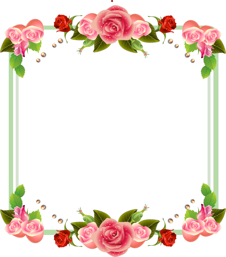 Elegant Rose Frame Design PNG Image