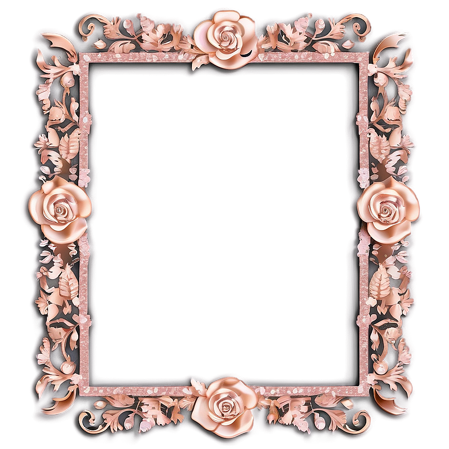 Elegant Rose Gold Glitter Frame Png 06252024 PNG Image