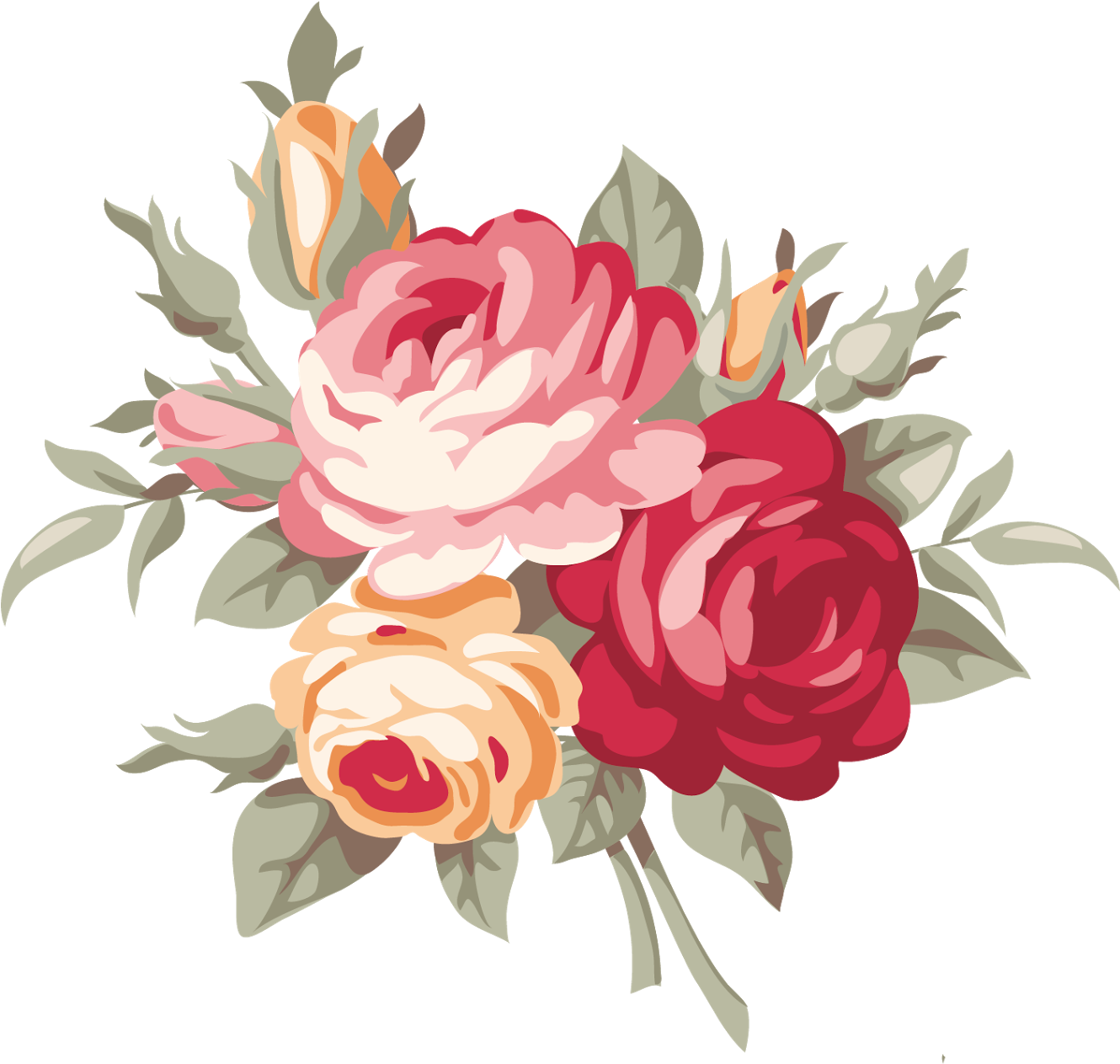 Elegant Rose Vector Illustration PNG Image