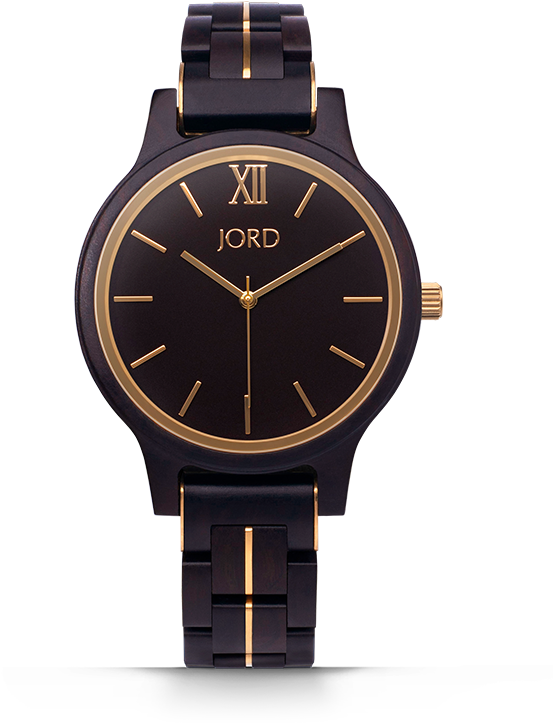 Elegant Sandalwood Wristwatch J O R D PNG Image