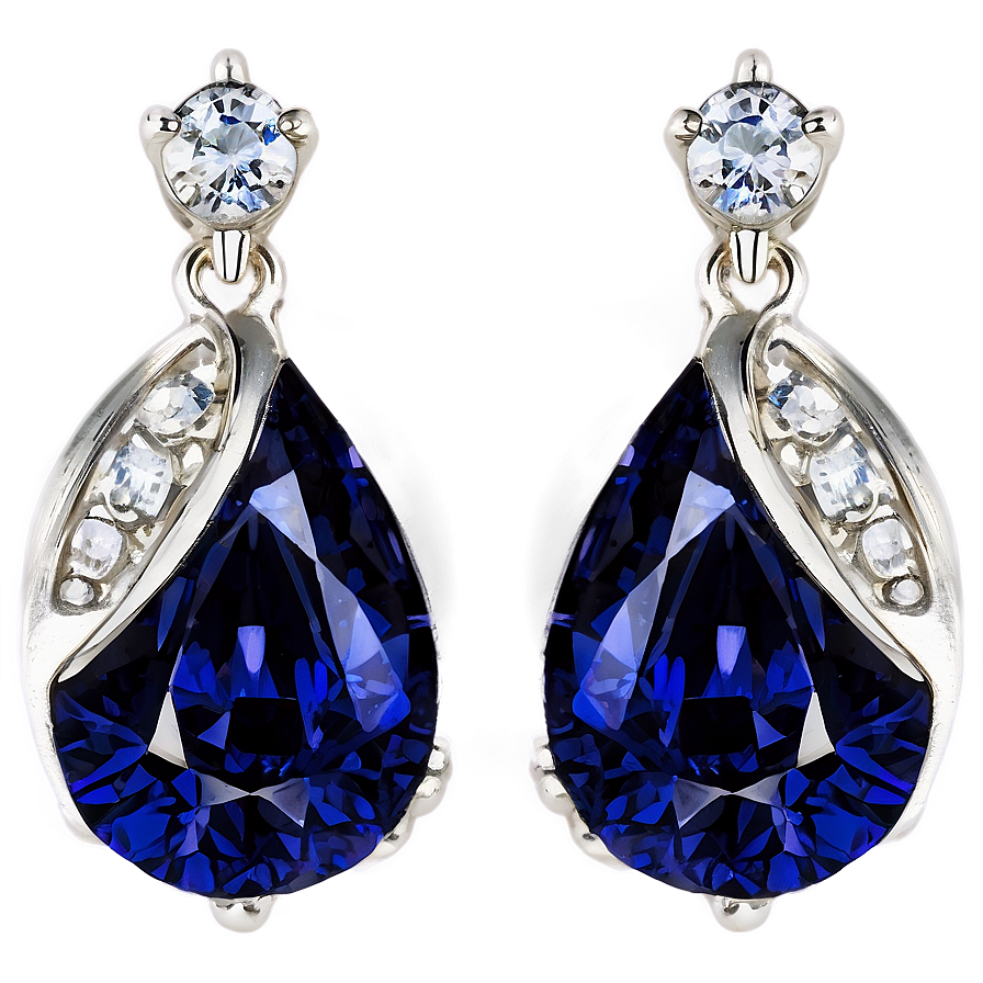 Elegant Sapphire Earring Png Wvq65 PNG Image